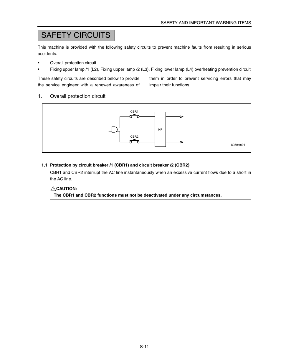 Safety circuits | Konica Minolta CF5001 User Manual | Page 16 / 130