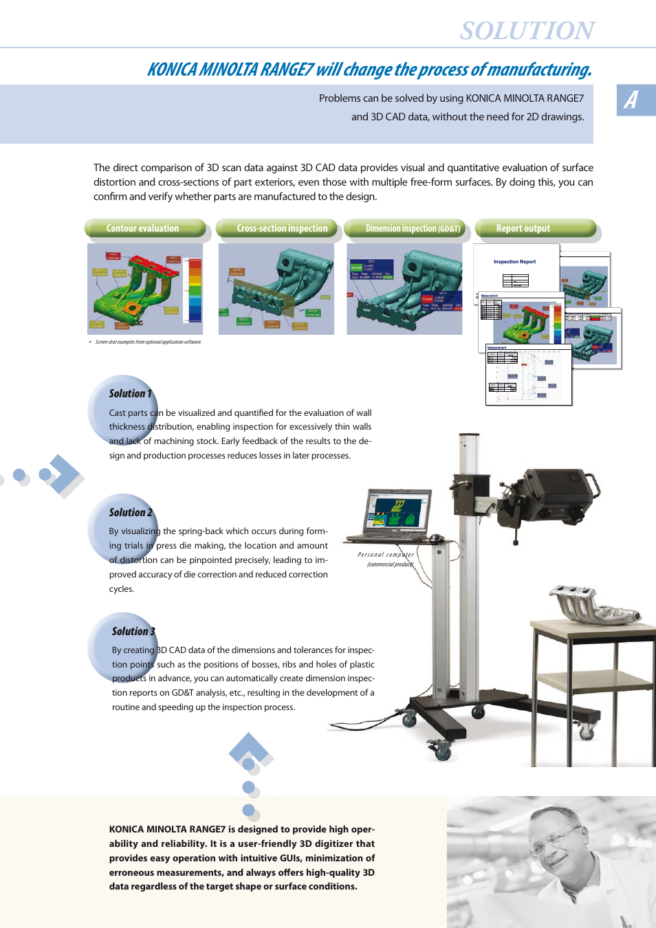 Solution, Solution 1, Solution 2 | Solution 3, Report output | Konica Minolta 7 User Manual | Page 3 / 8