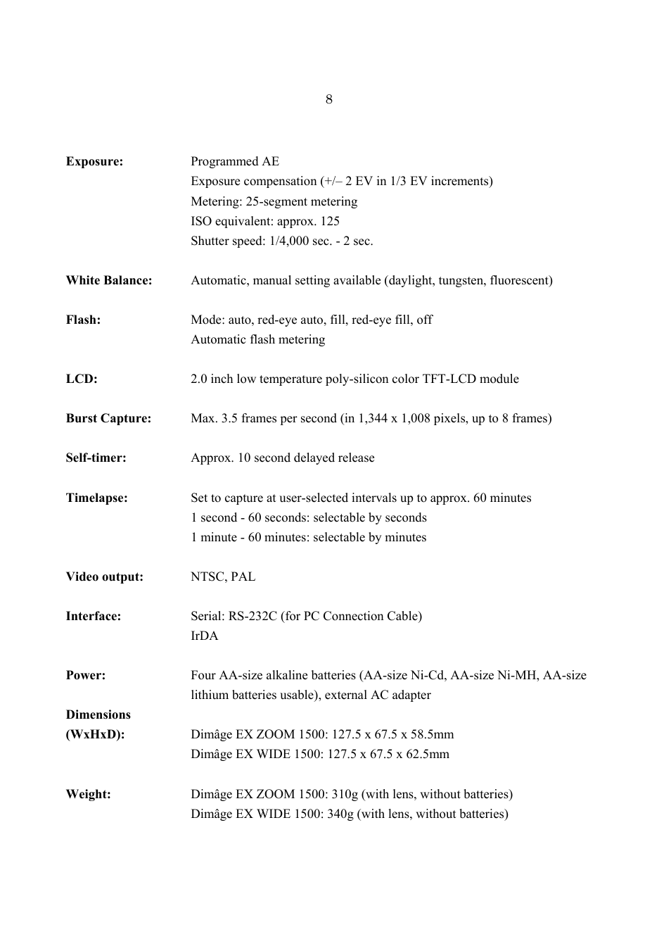 Konica Minolta Dimge EX User Manual | Page 2 / 4