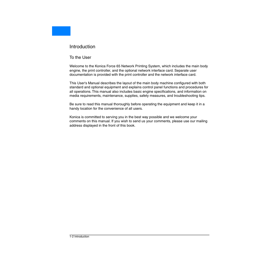 To the user, To the user -2 | Konica Minolta Network Printer User Manual | Page 10 / 164