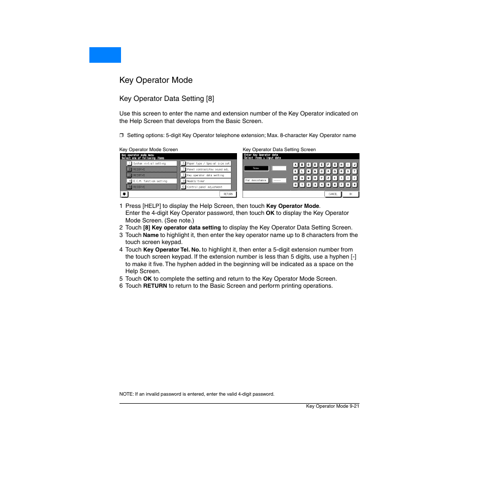 Key operator data setting [8, Key operator data setting [8] -21, Key operator mode | Home | Konica Minolta Network Printer User Manual | Page 137 / 164