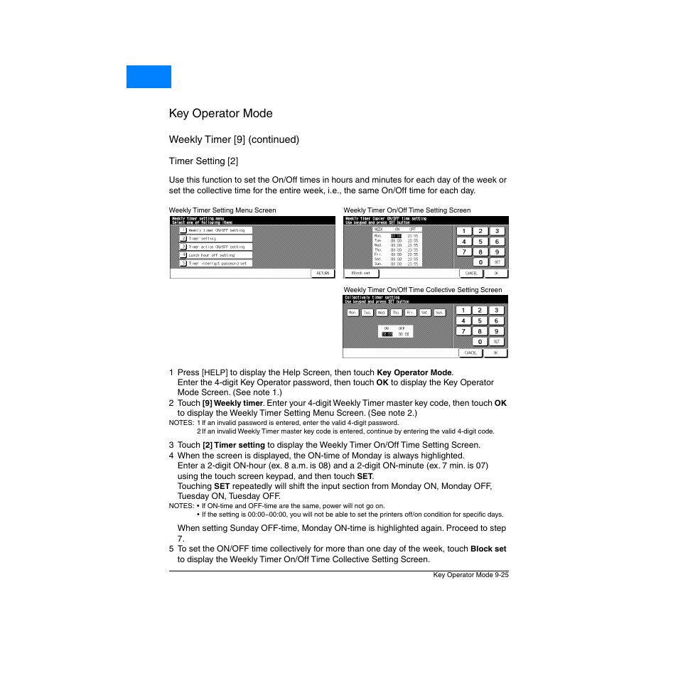 Timer setting [2, Timer setting [2] -25, Key operator mode | Home | Konica Minolta Network Printer User Manual | Page 141 / 164
