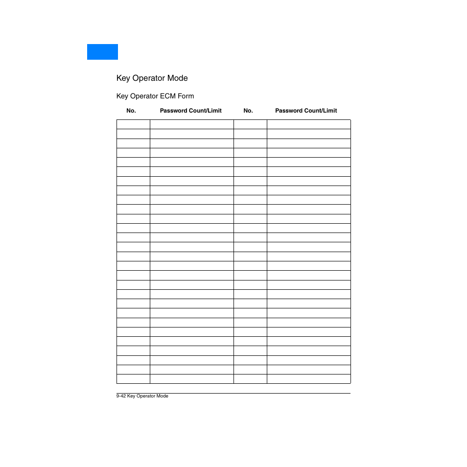 Key operator ecm form, Key operator ecm form -42 | Konica Minolta Network Printer User Manual | Page 158 / 164
