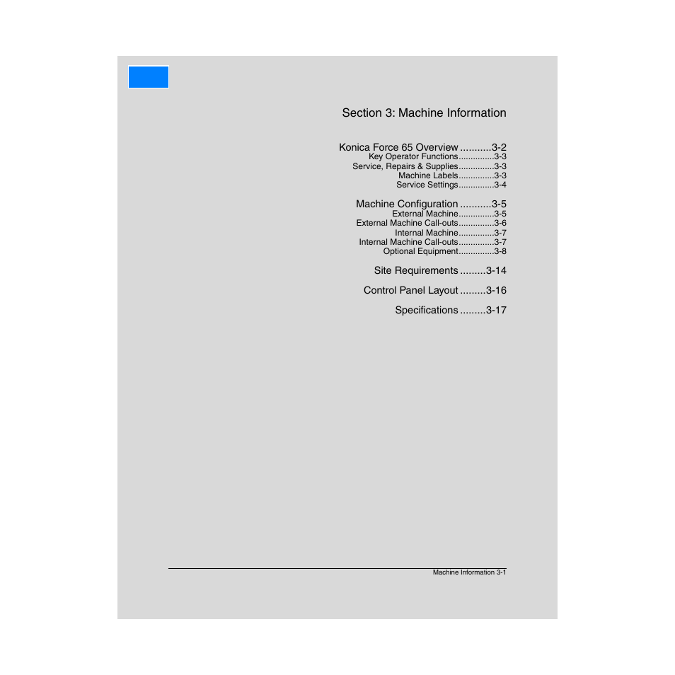 Section 3: machine information | Konica Minolta Network Printer User Manual | Page 27 / 164