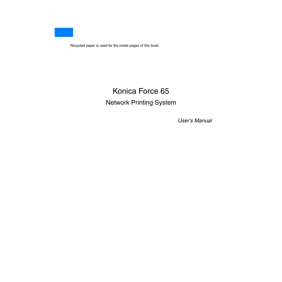 Konica force 65 | Konica Minolta Network Printer User Manual | Page 3 / 164