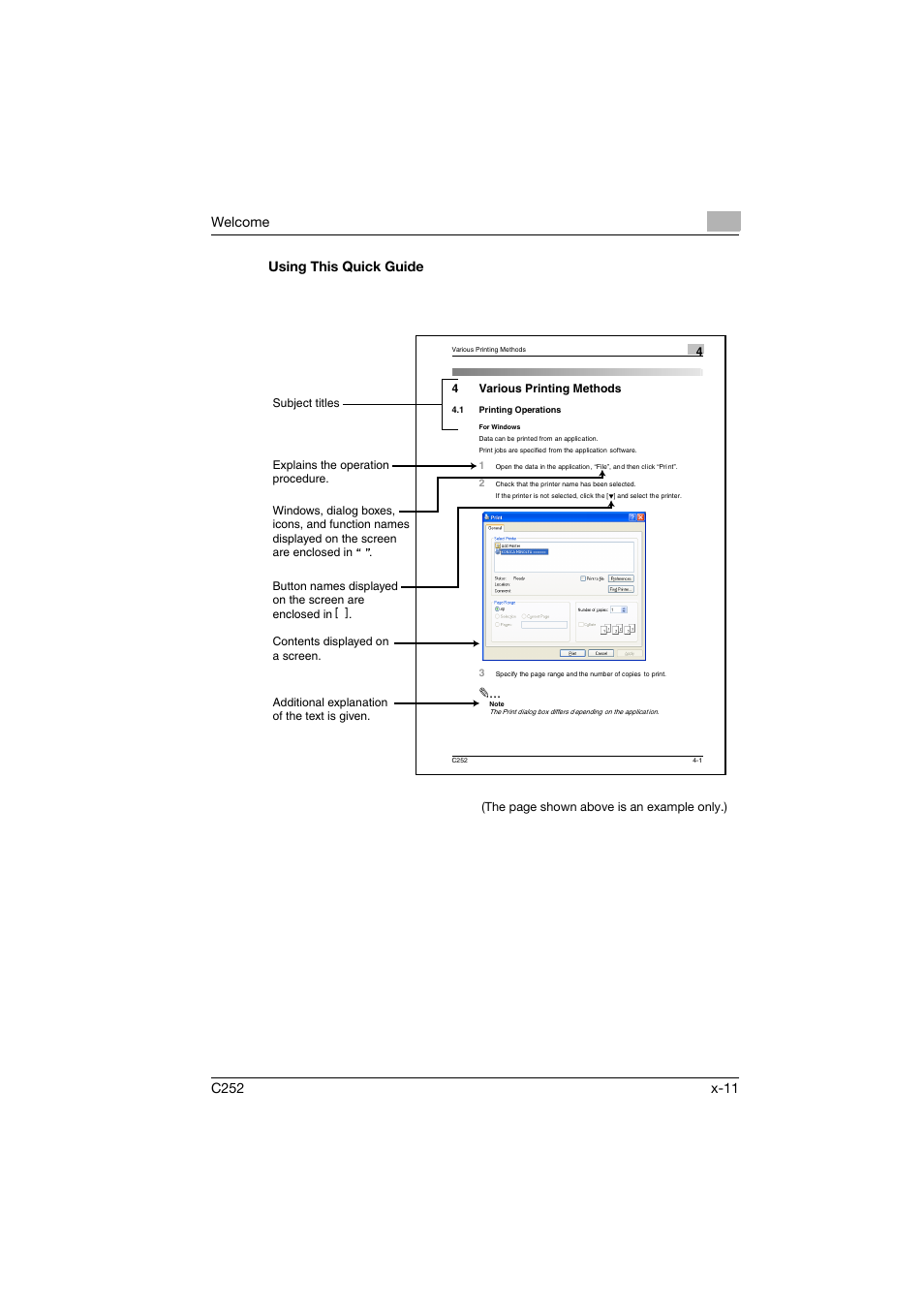 Using this quick guide | Konica Minolta BIZHUB C252 User Manual | Page 12 / 96