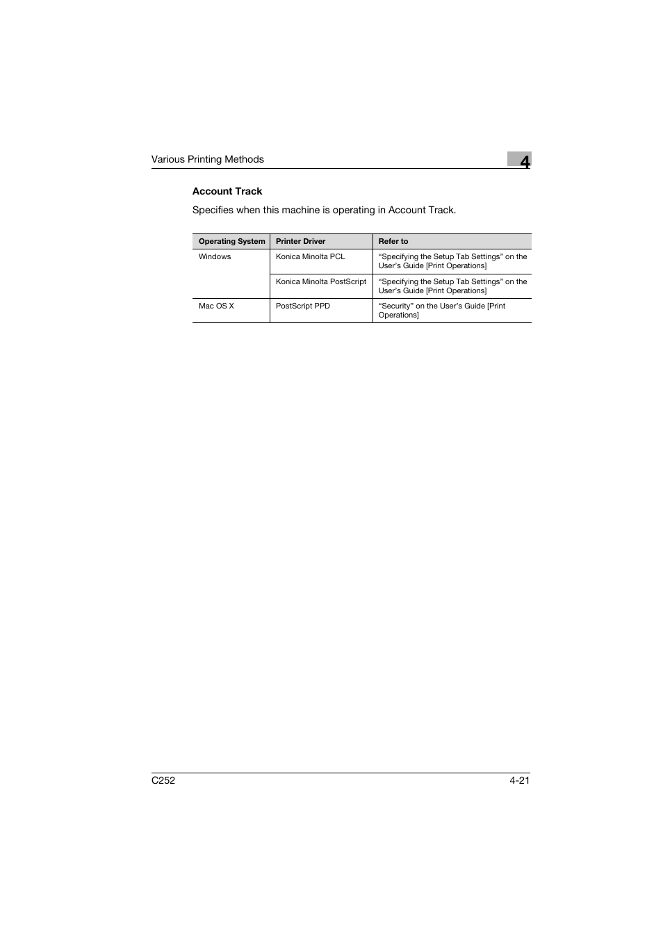 Account track, Account track -21 | Konica Minolta BIZHUB C252 User Manual | Page 74 / 96