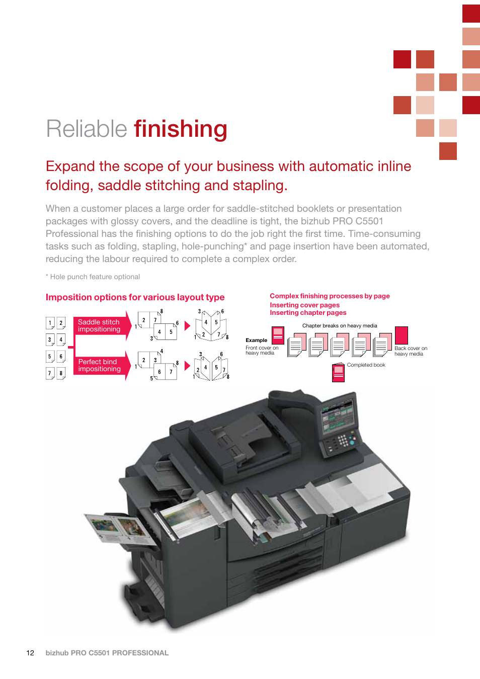 Reliable finishing | Konica Minolta BIZHUB PRO C5501 User Manual | Page 12 / 16