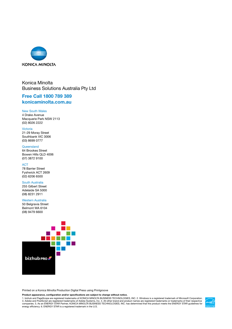 Konica Minolta BIZHUB PRO C5501 User Manual | Page 16 / 16