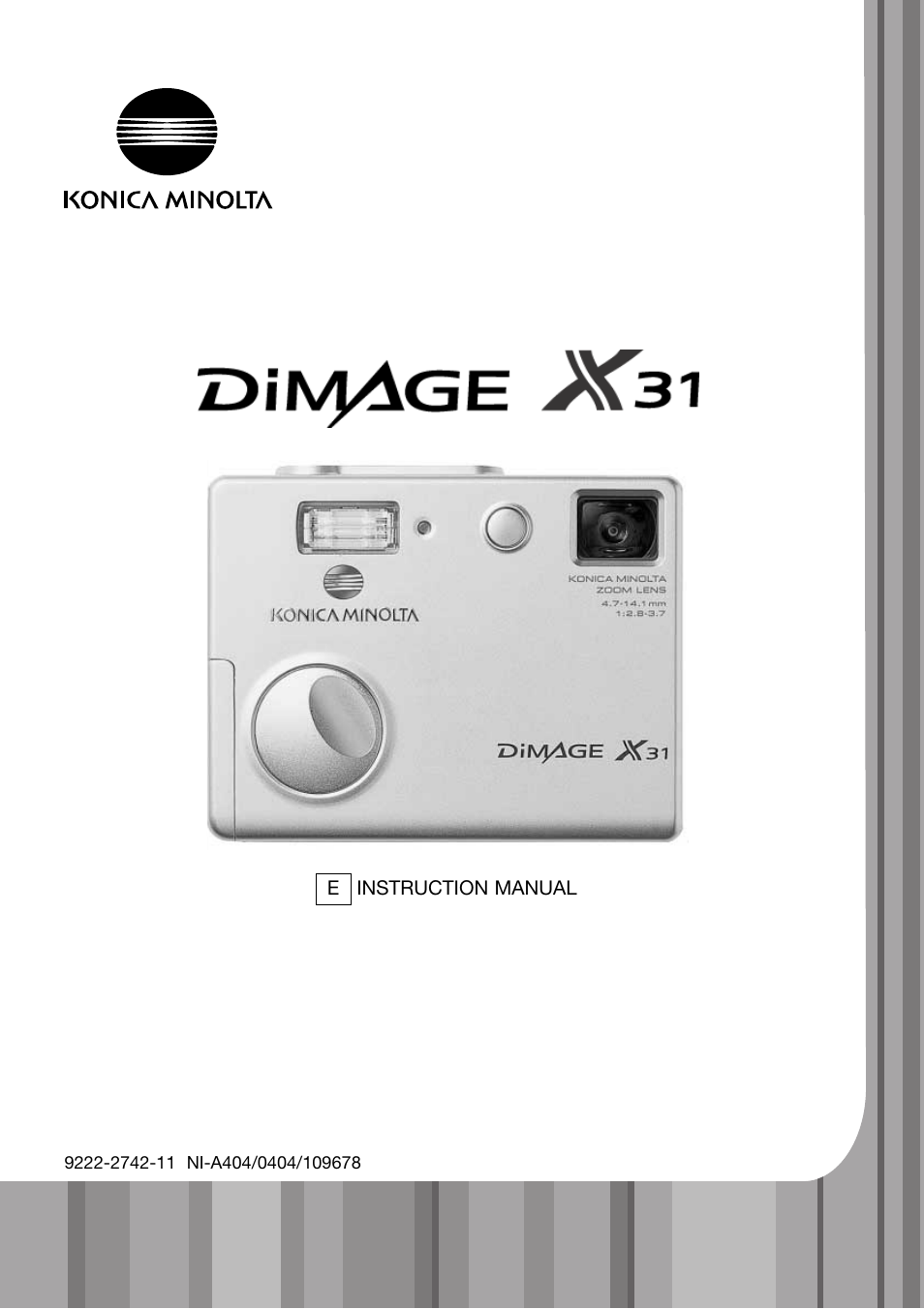 Konica Minolta DiMAGE X31 User Manual | 112 pages