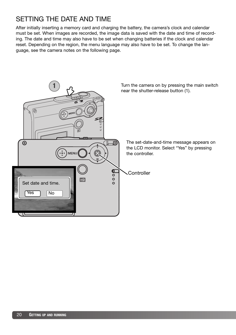 Setting the date and time | Konica Minolta DiMAGE X31 User Manual | Page 20 / 112