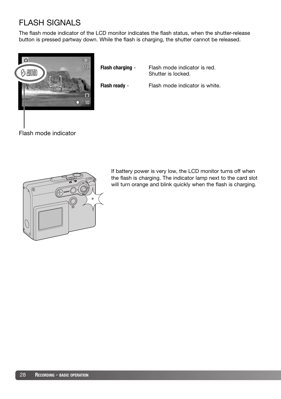 Flash signals | Konica Minolta DiMAGE X31 User Manual | Page 28 / 112
