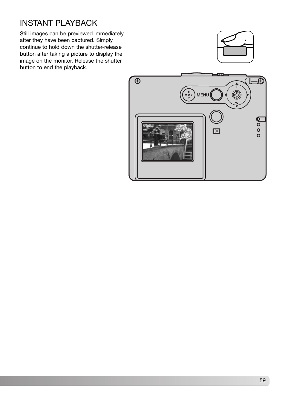 Instant playback | Konica Minolta DiMAGE X31 User Manual | Page 59 / 112