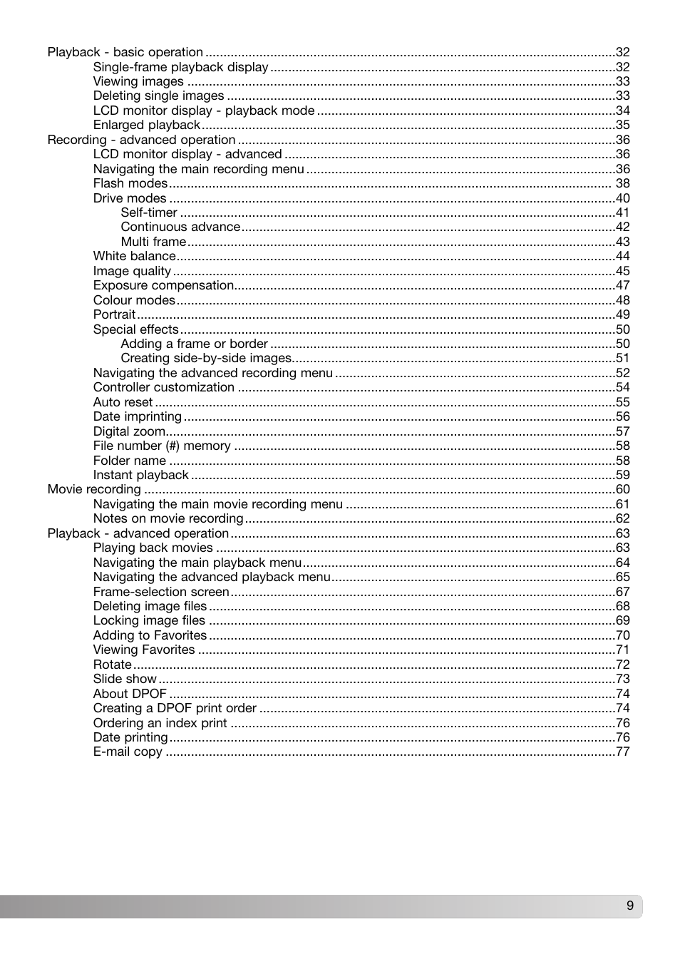 Konica Minolta DiMAGE X31 User Manual | Page 9 / 112