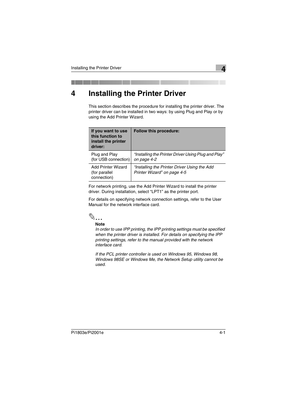 4 installing the printer driver, Installing the printer driver, 4installing the printer driver | Konica Minolta Pi2001e User Manual | Page 20 / 34