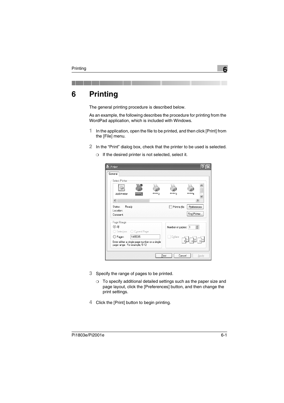 6 printing, Printing, 6printing | Konica Minolta Pi2001e User Manual | Page 28 / 34