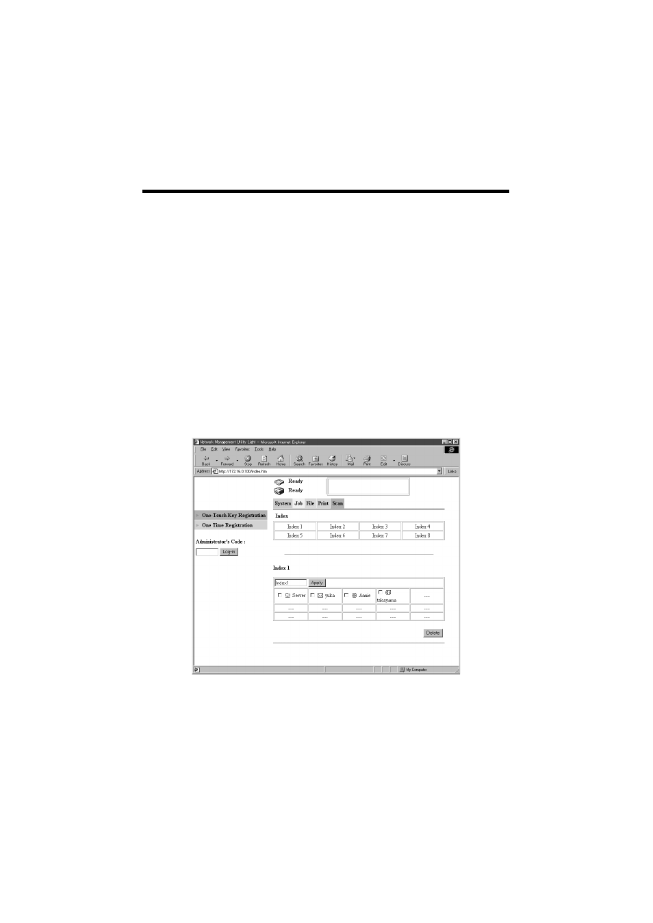 8 advance registration of destinations, One-touch key registration, P.110) | ☞ p.110, Reen. ☞p.110, P.110 | Konica Minolta IP-711 User Manual | Page 119 / 209