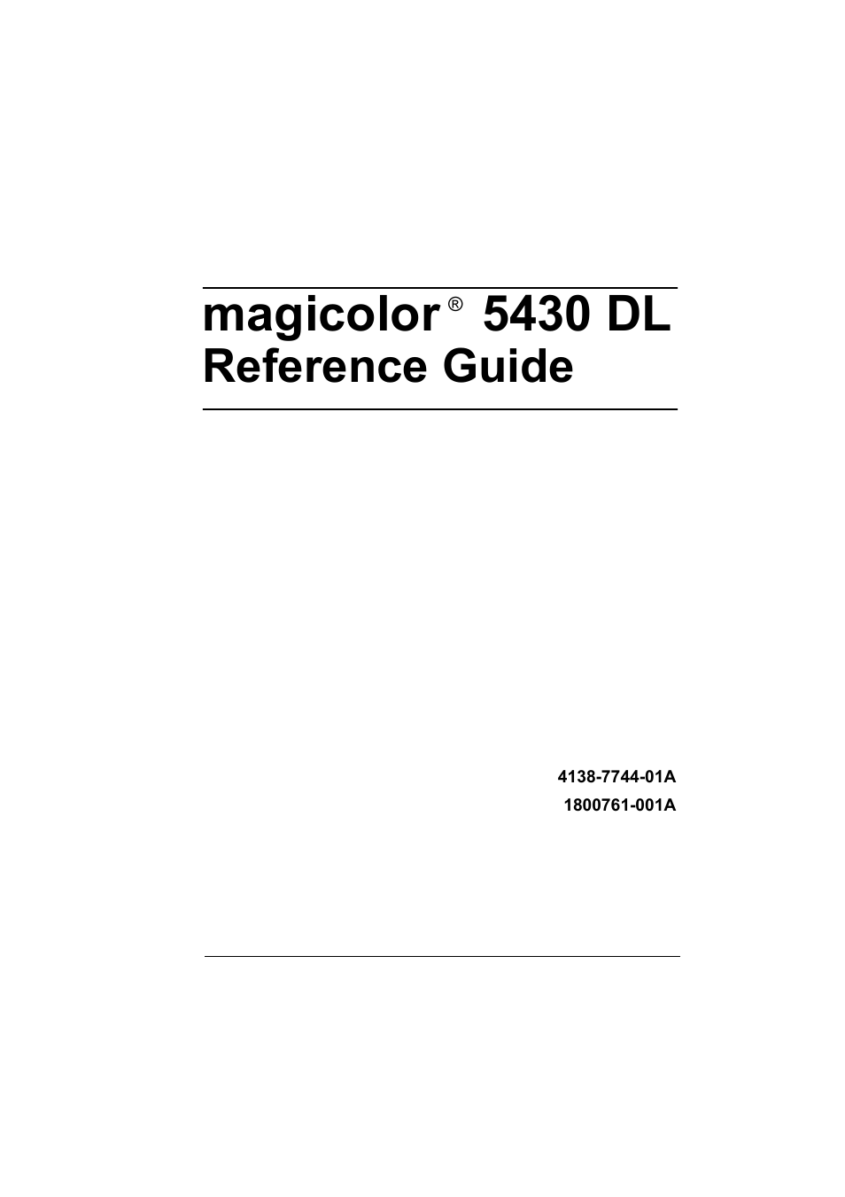 Konica Minolta Magicolor 5430 DL User Manual | 114 pages