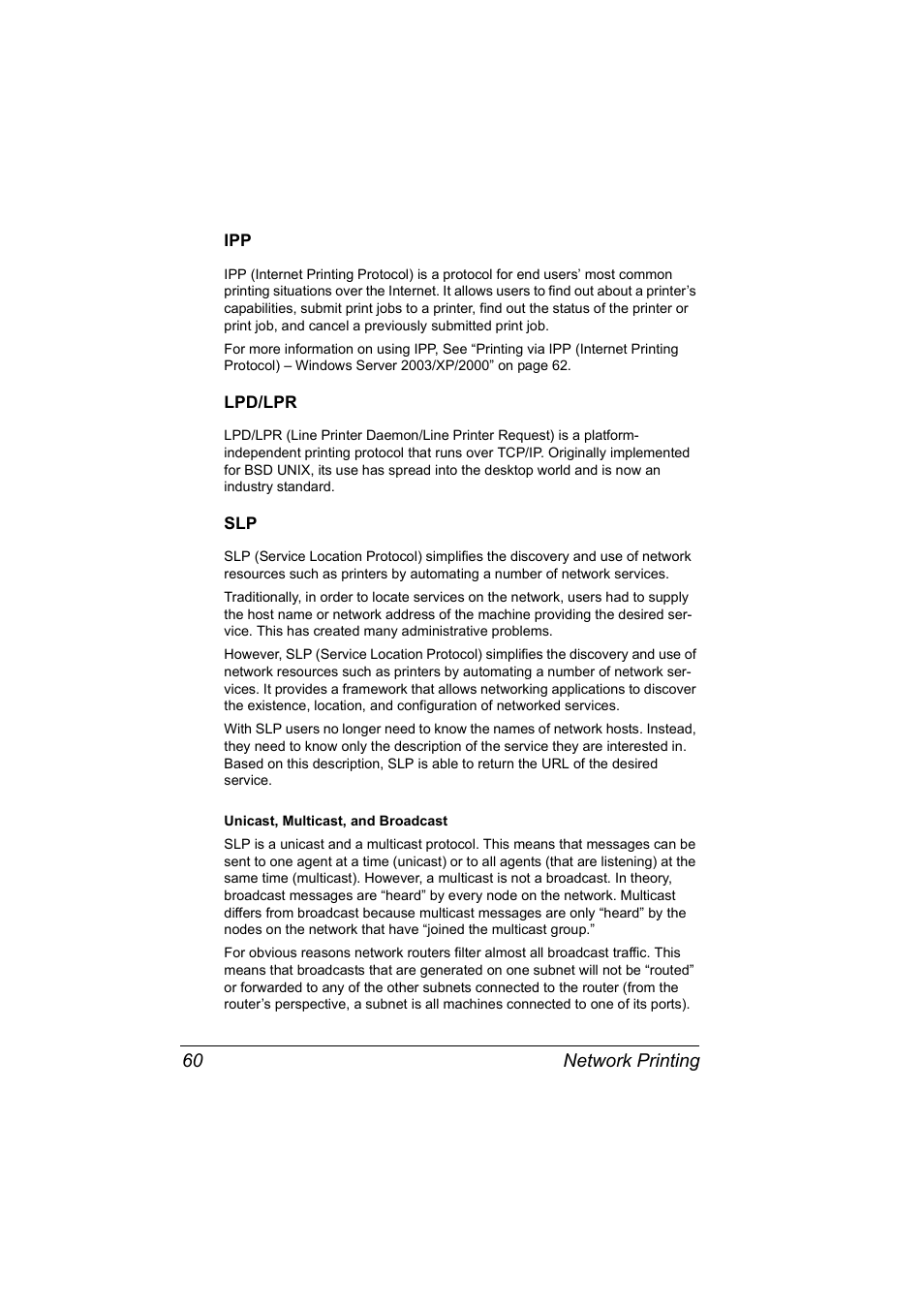 Lpd/lpr, Ipp 60 lpd/lpr 60 slp 60 | Konica Minolta Magicolor 5430 DL User Manual | Page 66 / 114