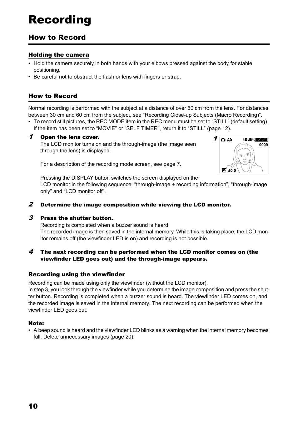 Recording, How to record, P.10 | Konica Minolta Konica Revio C2 User Manual | Page 10 / 33