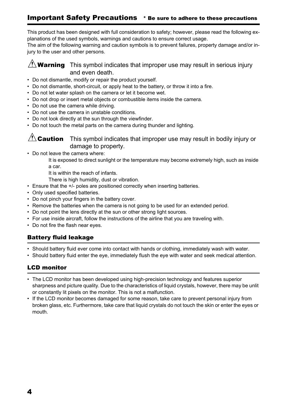Important safety precautions, 4important safety precautions | Konica Minolta Konica Revio C2 User Manual | Page 4 / 33