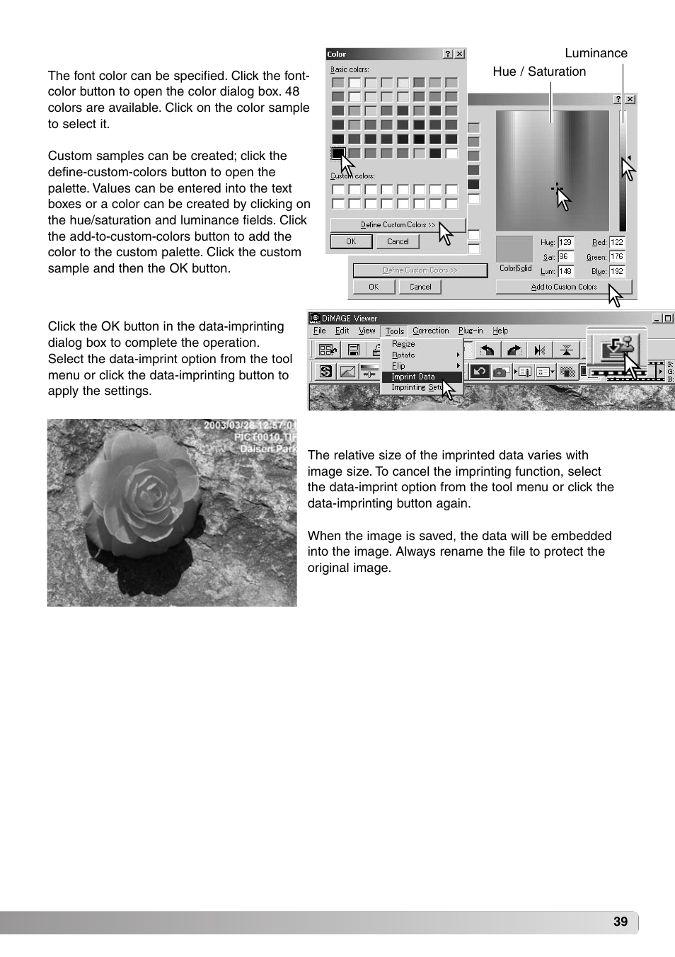 Konica Minolta DiMAGE Viewer User Manual | Page 39 / 92