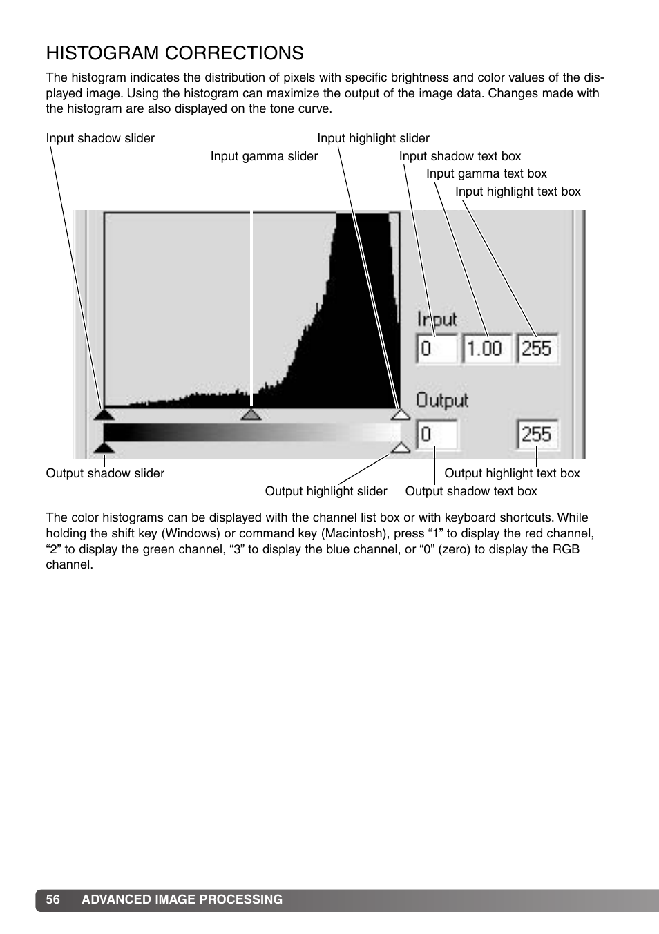 Histogram corrections | Konica Minolta DiMAGE Viewer User Manual | Page 56 / 92