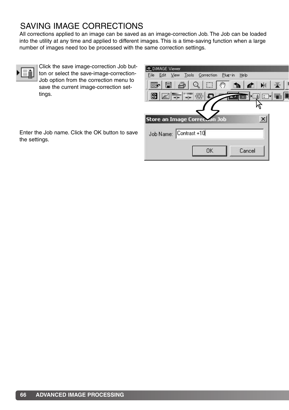 Saving image corrections | Konica Minolta DiMAGE Viewer User Manual | Page 66 / 92