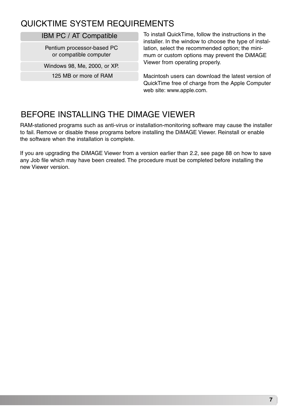 Konica Minolta DiMAGE Viewer User Manual | Page 7 / 92