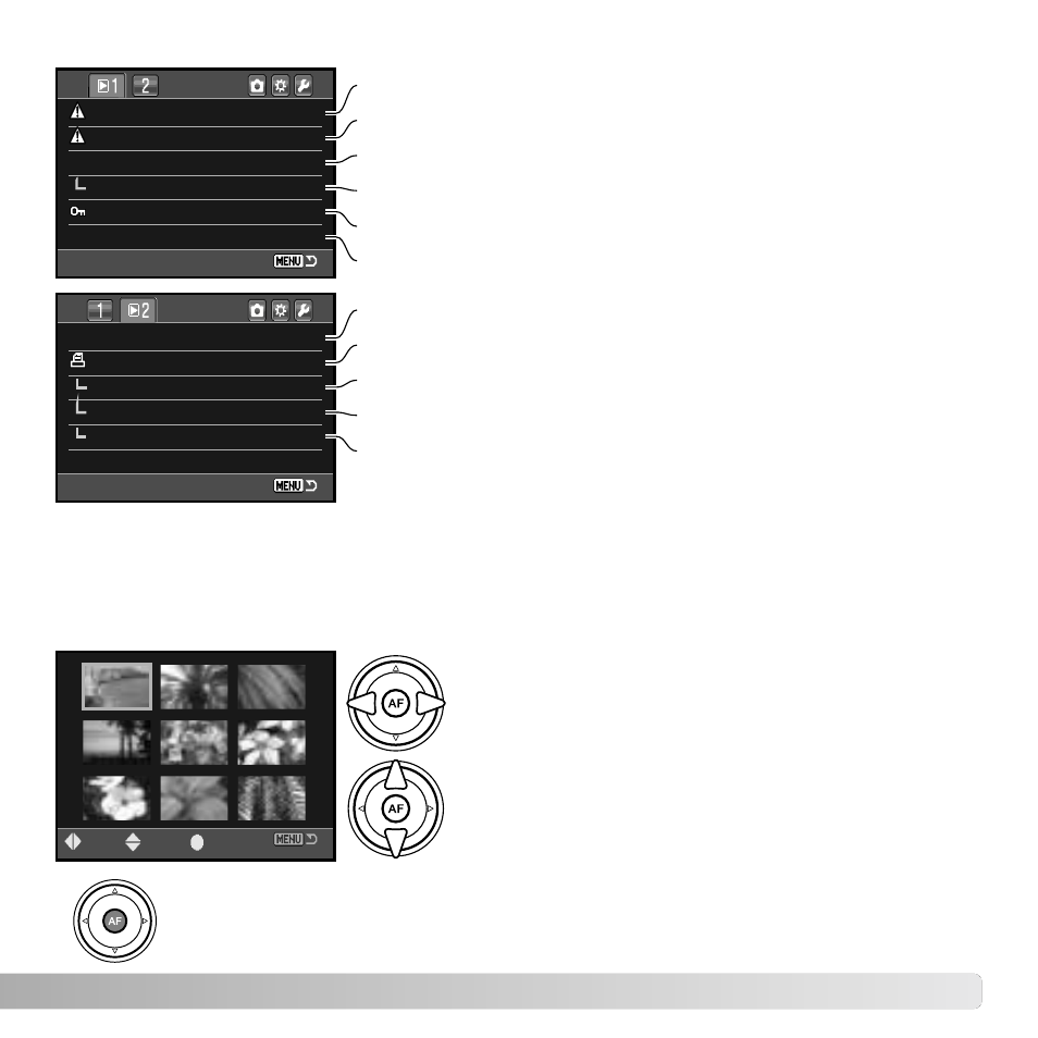 Frame-selection screen | Konica Minolta Dynax/Maxxum 5D User Manual | Page 83 / 148