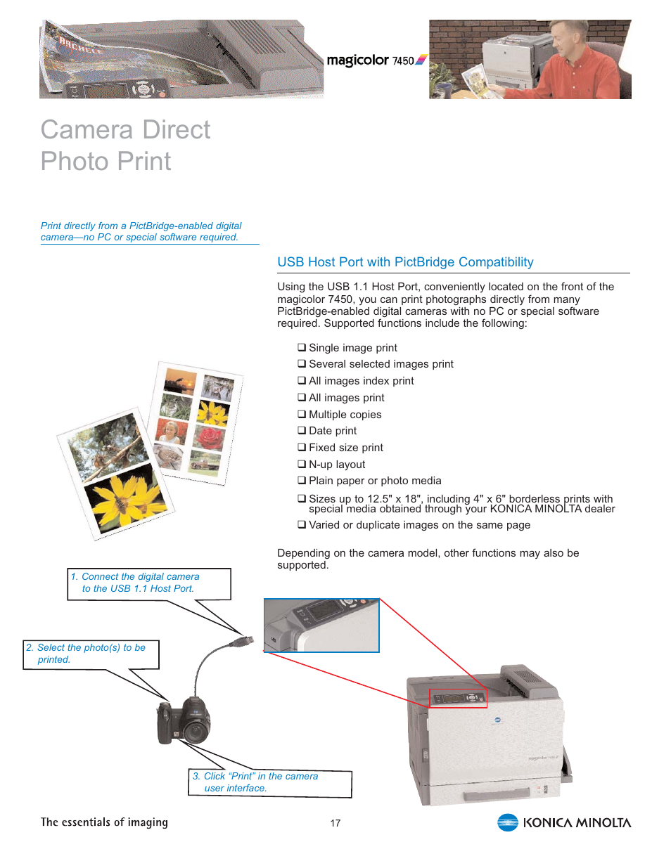 Camera direct photo print | Konica Minolta Magicolor 7450 User Manual | Page 21 / 46