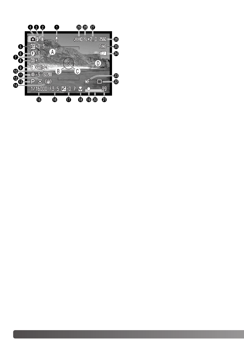Monitor display - recording mode | Konica Minolta Dimage A1 User Manual | Page 18 / 172