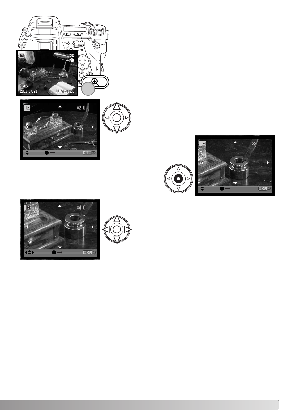 Enlarged playback | Konica Minolta Dimage A1 User Manual | Page 43 / 172