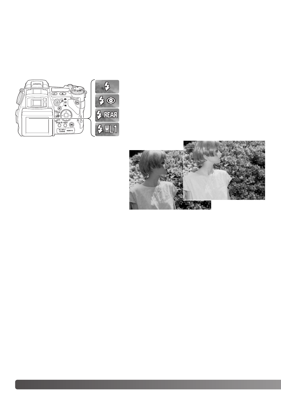 Flash modes, Fill flash, Red-eye reduction | Konica Minolta Dimage A1 User Manual | Page 86 / 172