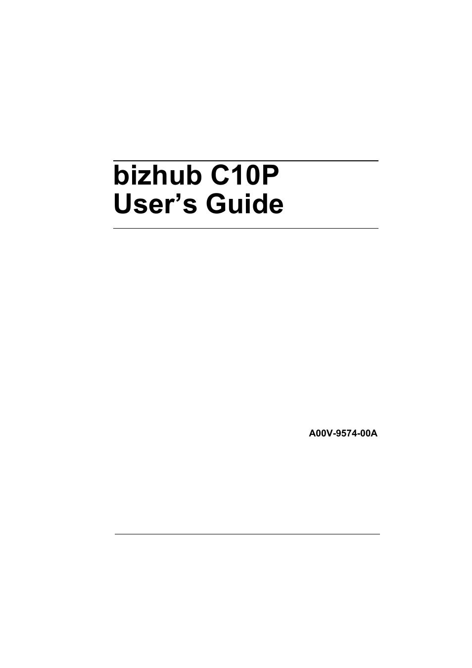 Konica Minolta bizhub C10P User Manual | 168 pages