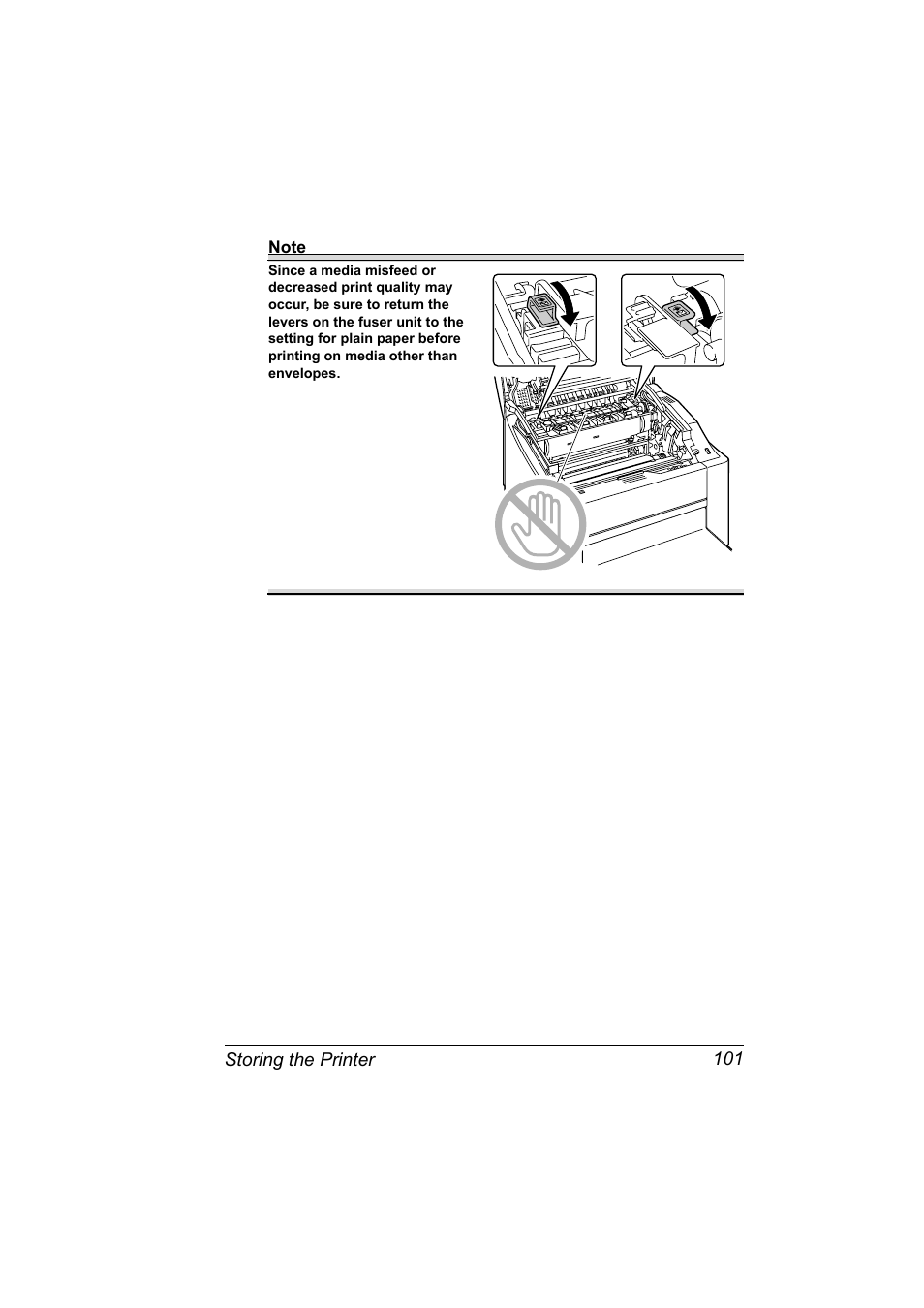 Storing the printer 101 | Konica Minolta bizhub C10P User Manual | Page 113 / 168