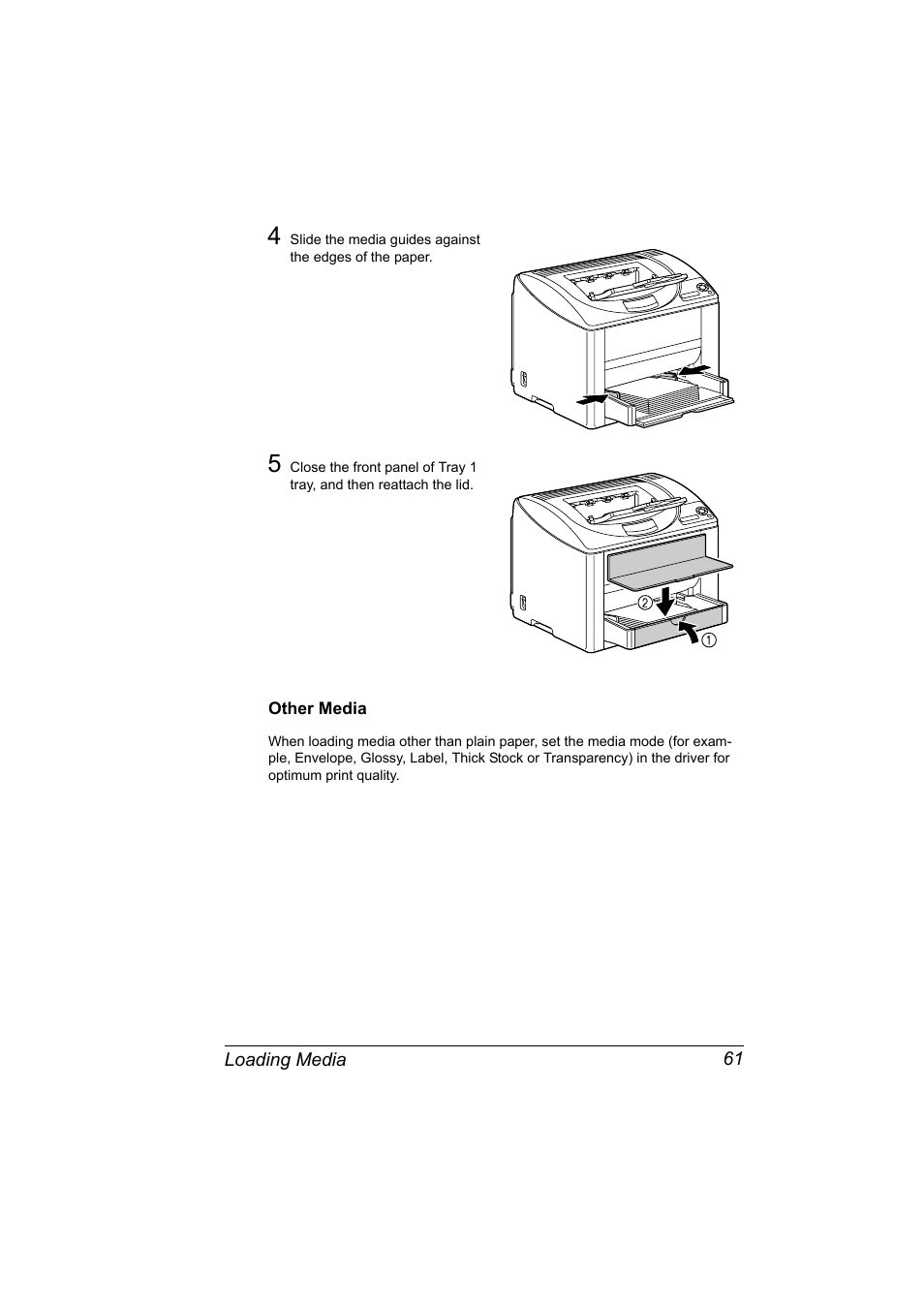 Other media, Other media 61 | Konica Minolta bizhub C10P User Manual | Page 73 / 168