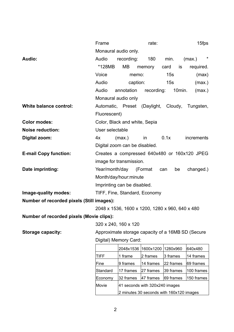 Konica Minolta Minolta DiMAGE Xt Biz User Manual | Page 2 / 5