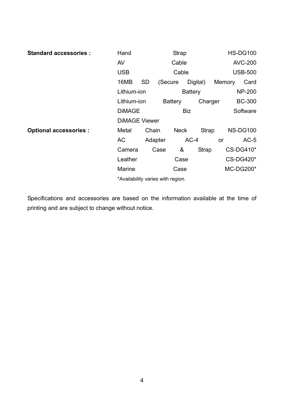Konica Minolta Minolta DiMAGE Xt Biz User Manual | Page 4 / 5