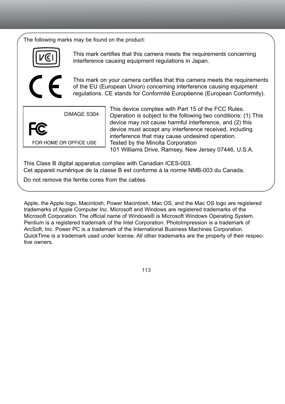 Konica Minolta S304 User Manual | Page 113 / 118