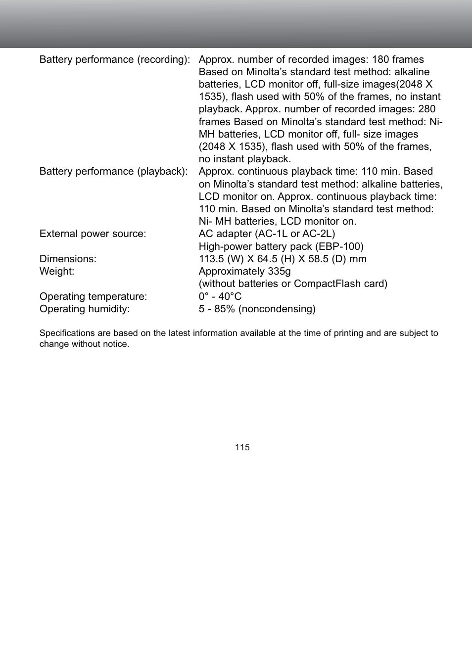 Konica Minolta S304 User Manual | Page 115 / 118