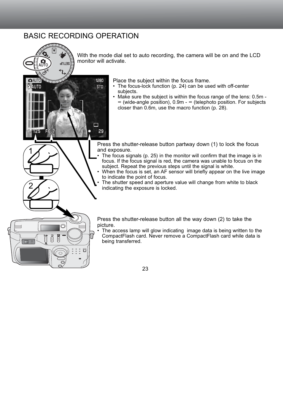 Basic recording operation | Konica Minolta S304 User Manual | Page 23 / 118