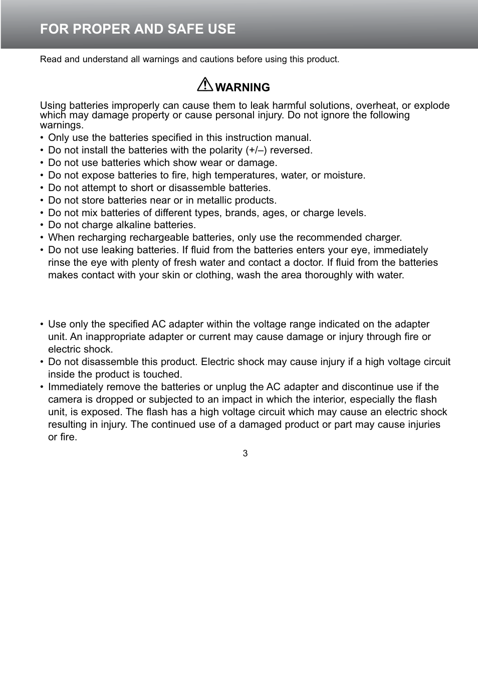 For proper and safe use | Konica Minolta S304 User Manual | Page 3 / 118