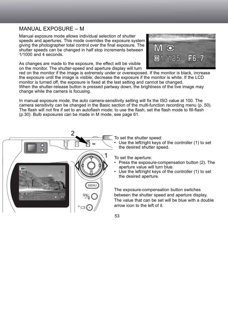 Manual exposure – m | Konica Minolta S304 User Manual | Page 53 / 118