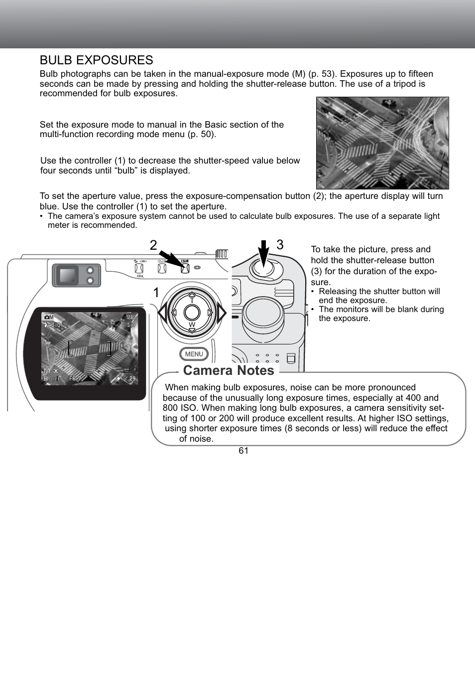 Bulb exposures | Konica Minolta S304 User Manual | Page 61 / 118