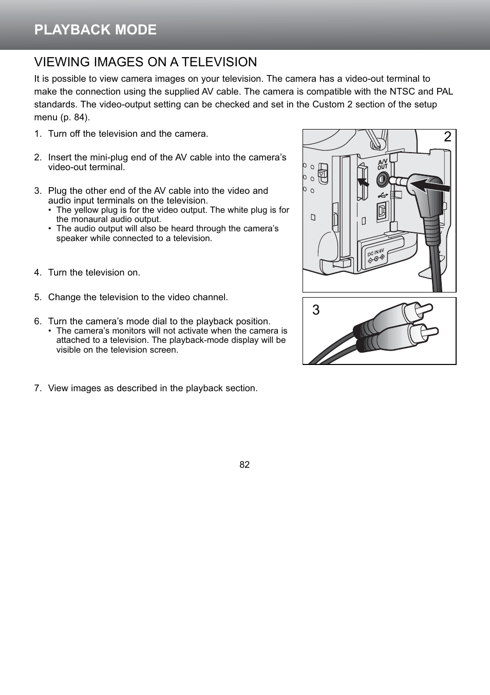 Viewing images on a television, 3playback mode | Konica Minolta S304 User Manual | Page 82 / 118