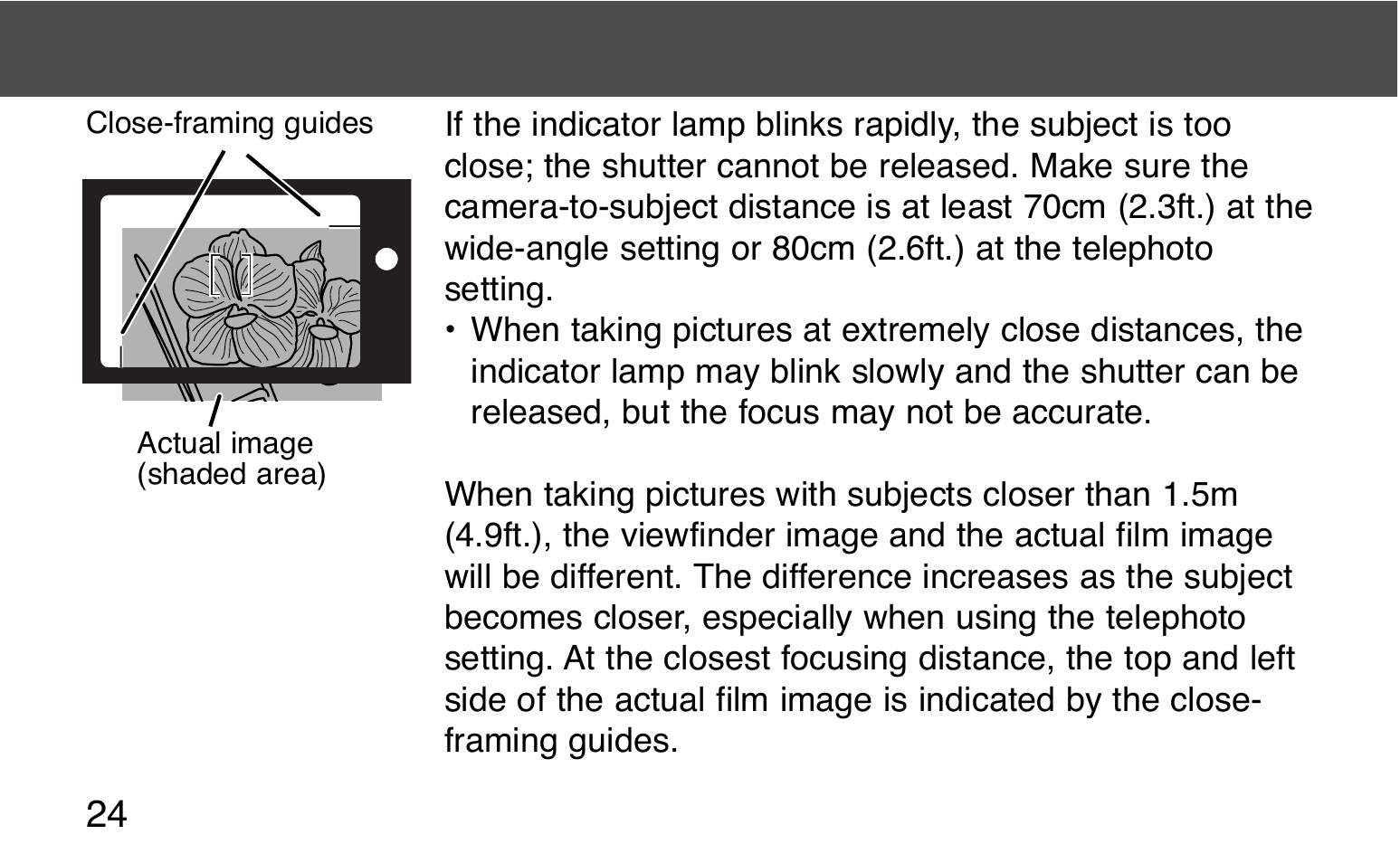 For closer subjects | Konica Minolta 130C User Manual | Page 24 / 56