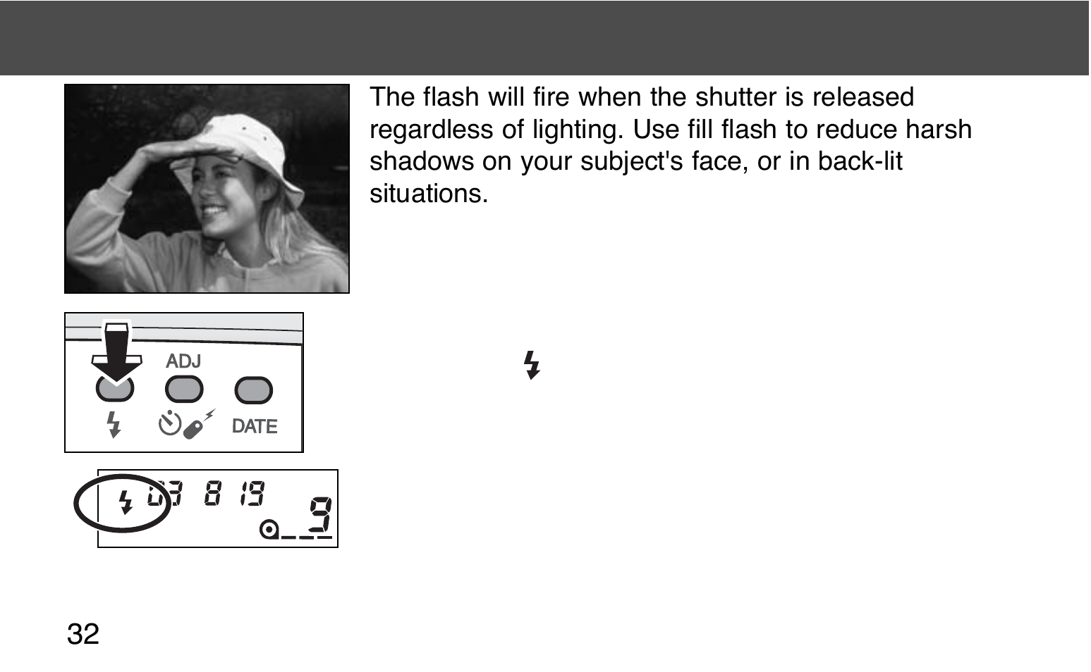 Fill-flash | Konica Minolta 130C User Manual | Page 32 / 56