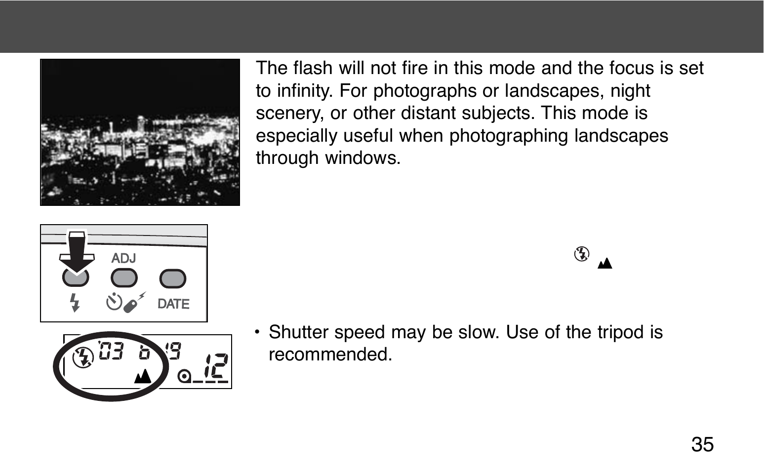 Landscape / night view | Konica Minolta 130C User Manual | Page 35 / 56