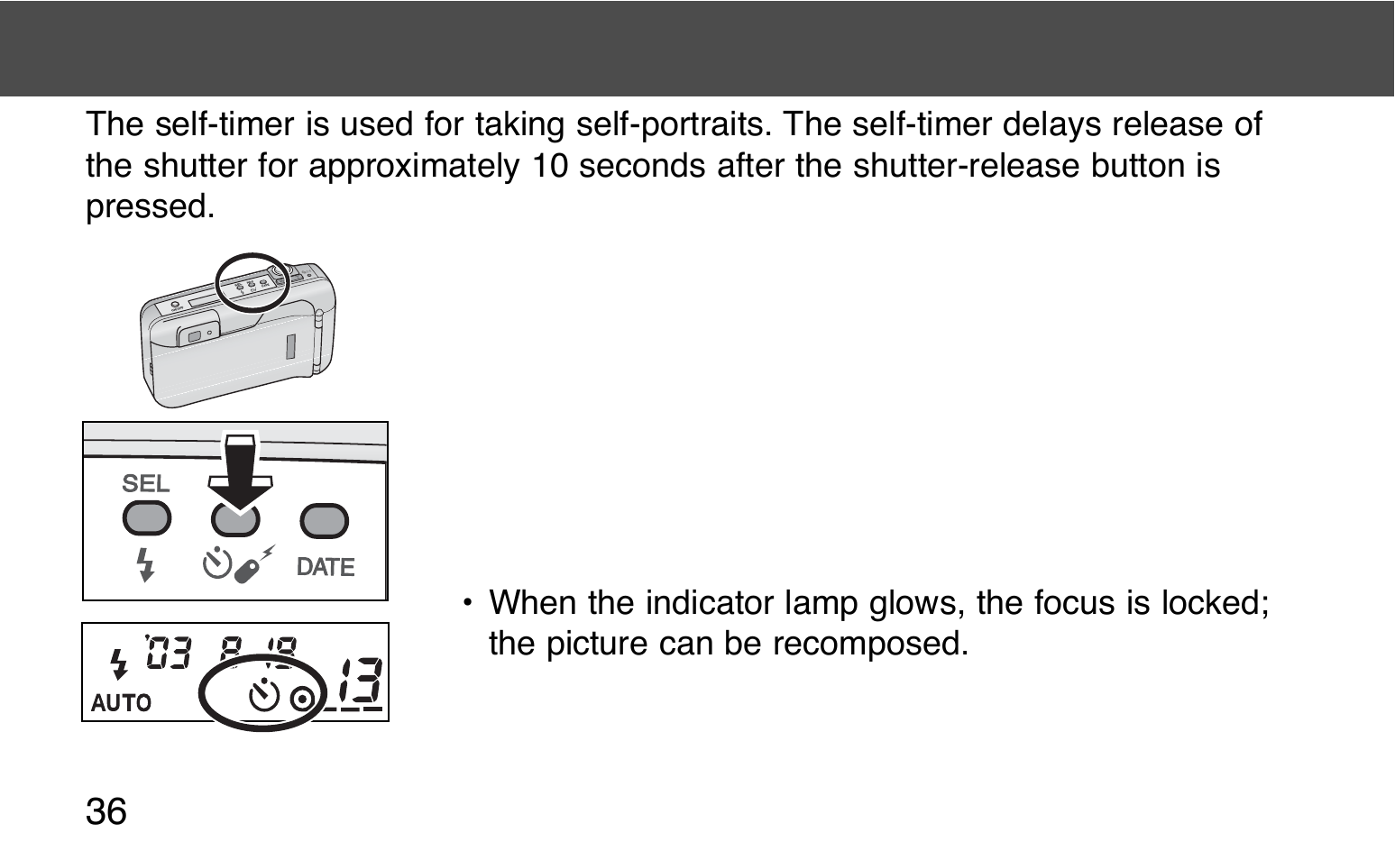 Self-timer | Konica Minolta 130C User Manual | Page 36 / 56